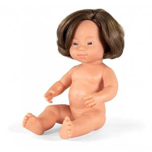 Dolls: Caucasian Down Syndrome Girl 38cm - Miniland Doll