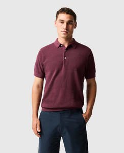 Rodd and Gunn Masons Flat Knit Polo - Oxblood