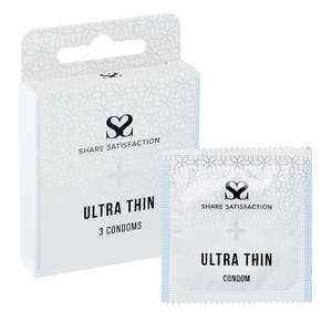 Sex Toys For Couples: Share Satisfaction 3 Pack Condoms Ultra Slim