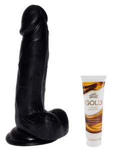 12.2-Inch Dildo & Wet Stuff Gold Bundle