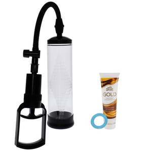 Power Up Pump, Wet Stuff Gold & Cock Ring Bundle