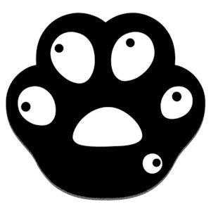 MOUSE PAD: PAW PRINT MOUSE MAT - BLACK