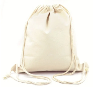 Canvas Drawstring Backpack (White & Black options)