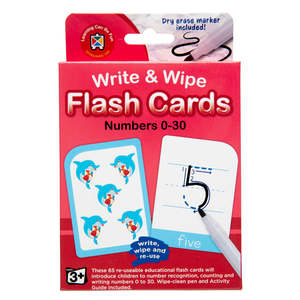 Maths 1: Write & Wipe Flashcards Numbers 0-30 w/Marker