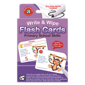 Write & Wipe Flashcards Primary School Skills w/Marker