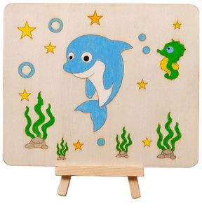 Wooden Board: Dolphin Wooden Board Painting