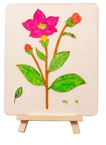 Wooden Board: Flower Wooden Board Painting