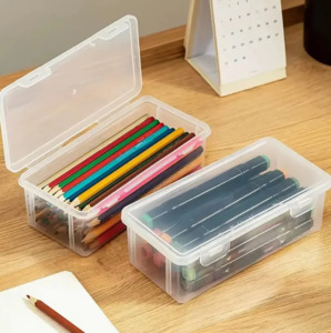 Transparent Plastic Storage Pencil/Pen Box (Deep)