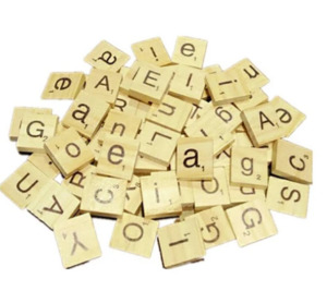 Wooden Items Paint Craft: 100Pcs Wooden Alphabet Scrabble Tiles Letters with Numbers (Lower Case)