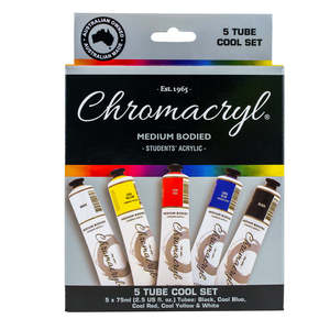Paint Canvas: Chromacryl Acrylic Paint Student 5 X 75ml Set