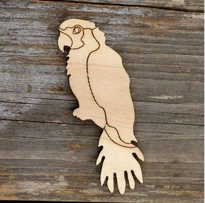 Wooden Perching Parrot Craft Shape (1pc)