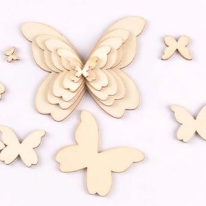 Wooden Items Paint Craft: Butterflies Stacked Wooden (5pcs)