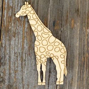 Wooden Items Paint Craft: Wooden Comic Giraffe Standing Animal Wild Safari (1pc)