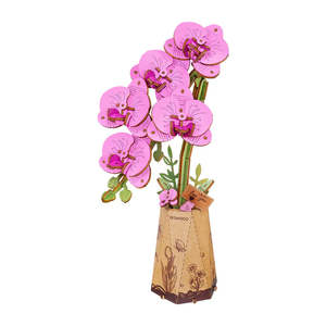 Robotime Rowood DIY Wooden Flower Purple Moth Orchid 3D Wooden Puzzle TW091