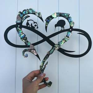 Paua Collection: Custom Countries Paua Infinity Heart