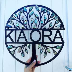 Paua Collection: Paua Kia Ora Tree of Life Monogram