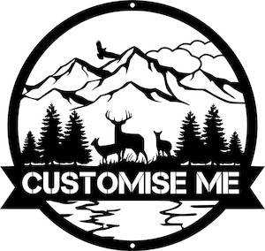 Hunting Fishing: Deer Scene Monogram