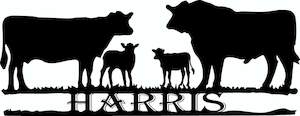 Animals Farming: Personalised Farm Sign (Cows)