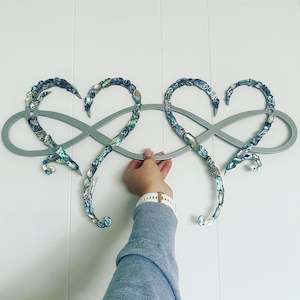 Kiwiana Collection: 1m Paua Double Infinity Heart