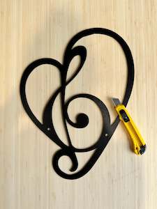 Love Collection: Large Black Treble Heart