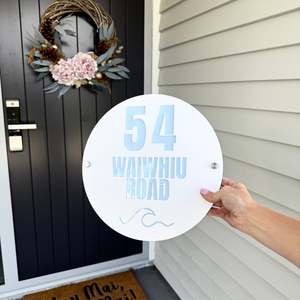 Custom Signs Address House Numbers: Premium Circle Acrylic Address Sign