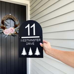 Custom Signs Address House Numbers: Premium Arch Acrylic Address Sign