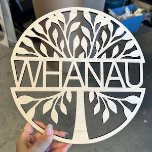 Celebrations Love Metal Wall Art: WHANAU- LOVE - FAMILY Wooden Tree Of Life Monogram