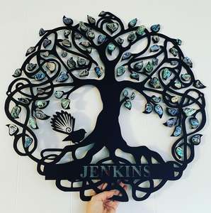 Custom Signs Address House Numbers: Personalised Paua Fantail Tree Of Life