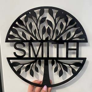 Steel Monogram Tree Of Life