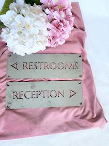 Best Sellers: Reception & Restroom Directional Sign Set – Limited One-Off!