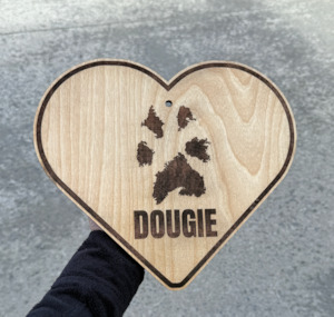 New Art: Custom Etched Paw Print Heart