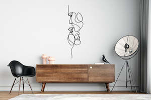 2 Lovers Line Faces Metal Art