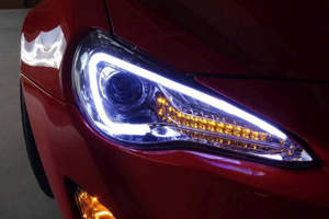 Exterior: SPEC D Black 3D LED DRL Black Projector Headlights for 12-16 Toyota 86 GT ZN6 Head lights