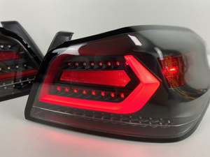 Exterior: V5 Black White Bar LED Dynamic Tail lights for 2015-2021 Subaru WRX STI VA taillights