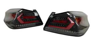 Exterior: V5 Black Red Bar LED Tail lights Dynamic Indicator for 15-21 Subaru WRX STI VA taillights