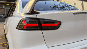 Exterior: Smoke LED Dynamic Tail lights for 07-18 Mitsubishi Lancer CJ EVO X VRX taillights