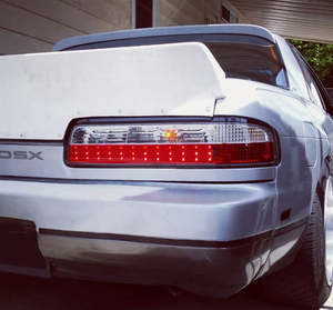 Head Lights: Clear Red LED Tail Lights for 89-94 Nissan Silvia S13 DMAX taillights