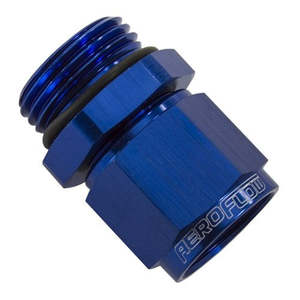Aeroflow: Aeroflow Male -12 ORB to Female -8AN Swivel Adapter - Blue - AF907-08-12