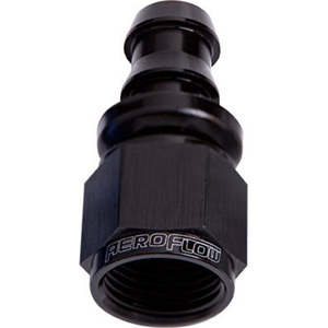 Aeroflow: Aeroflow 400 / 510 Series Full Flow Push Lock Straight Hose End -12AN - AF401-12BLK