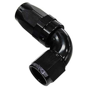 Aeroflow 150 Series Taper One-Piece Full Flow Swivel 90° Hose End -8AN - AF153-08BLK