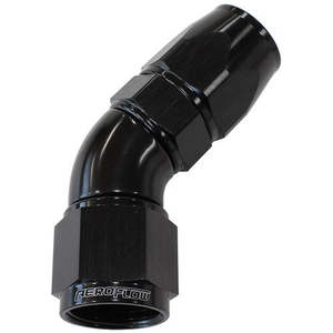Clearance Sale: 570 Series PTFE 45° Hose End -20AN Black Finish. Suits 200 & 250 Series Hose AF572-20DBLK