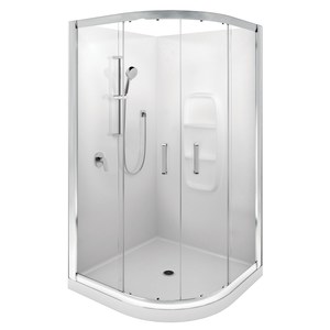 LeVivi Cabris 900mm Round Moulded Wall Shower Enclosure Polished