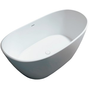 Bathroom: Sessanta Amore 1630mm Free-Standing Solid Surface Bath Matt White