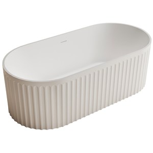 Sessanta Onda Bagno 1700mm Fluted Solid Surface Free-Standing Bath Matt White