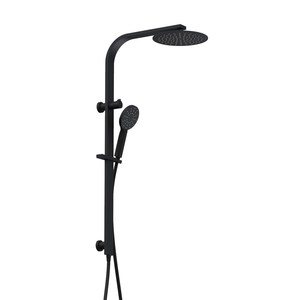 Plumbline Venice Round Shower Column Matte Black