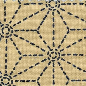 Japanese Fabric Collection: Sawa - Natural/Navy