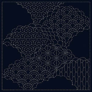 Sashiko Cloth Preprinted - Cumulus Cloud