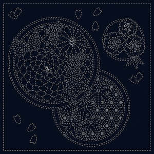 Sashiko Cloth Preprinted - Seasons