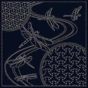 Sashiko Cloth Preprinted - Dragonfly
