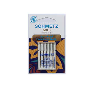 Machine Needles: Embroidery Needles #75/11 Schmetz Gold Titanium-coated